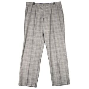 Vinci Zegna Suit Dress Pants Plaid Gray 47 Mens Professional Formal Unhemmed